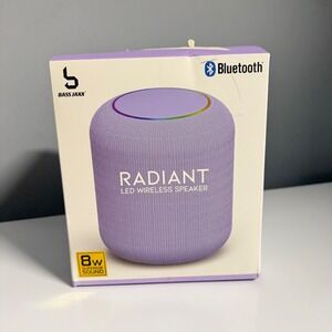 Bass Jaxx Radiant LED Wireless Bluetooth Speaker Purple 8W Color Changing Light